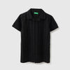 Boys Regular Fit Spread Collar Textured Resort Shirt