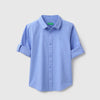 Boys Regular Fit Spread Collar Solid Filafil Shirt