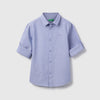 Boys Regular Fit Spread Collar Solid Oxford Shirt