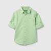 Boys Regular Fit Spread Collar Solid Oxford Shirt