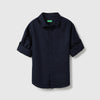 Boys Regular Fit Spread Collar Solid Shirt