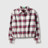 Girls Oversized Fit Spread Collar Checkered Shirt