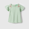 Girls Regular Fit Round Neck Floral Top