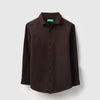 Boys Regular Fit Spread Collar Herringbone Sheen Shirt