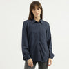 Women Spread Collar Abstarct Dot Printed Basic Shirt