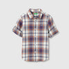 Boys Regular Fit Spread Collar Checkered Shirt