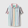 Boys Regular Fit Spread Collar Striped Open Texture Shirt