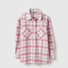 Girls Regular Fit Spread Collar Checkered Flannel Shirt