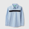 Boys Regular Fit Spread Collar Solid Cut And Sew Oxford Shirt