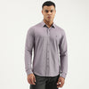 Men Slim Fit Spread Collar Solid Shirt