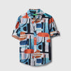 Boys Regular Fit Spread Collar Abstract Bright Shirt