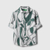 Boys Regular Fit Spread Collar Abstract Cotton Satin Shirt