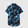 Boys Regular Fit Spread Collar Printed Blurred Shirt