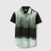 Boys Regular Fit Spread Collar Abstract Horizontal Brush Stroke Shirt