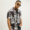 Men Relaxed Fit Resort Collar Printed Stretch Shirt