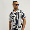 Men Relaxed Fit Resort Collar Contrast Abstract Shirt