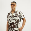 Men Relaxed Fit Resort Collar Contrast Abstract Shirt
