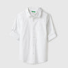 Boys Regular Fit Spread Collar Solid Poplin Stretch Shirt