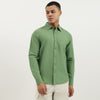 Men Regular Fit Spread Collar Solid Shirt