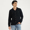 Men Relaxed Fit Spread Collar Textured Resort Cheese Cloth Shirt