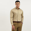 Men Slim Fit Semi-Cutaway Solid Satin Stretch Shirt