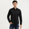 Men Slim Fit Spread Collar Solid Giza Cotton Shirt
