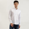 Men Slim Fit Spread Collar Solid Giza Cotton Shirt