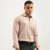 Men Regular Fit Spread Collar Textured Open Weave Shirt