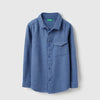 Boys Regular Fit Spread Collar Soft Textured Brushed Shirt
