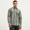 Men Regular Fit Spread Collar Striped Dobby Seer Sucker Shirt