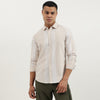 Men Regular Fit Spread Collar Vertical Stripes Oxford Shirt