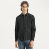 Men Regular Fit Spread Collar Striped Shirt