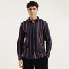 Men Regular Fit Spread Collar Striped Shirt