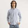 Men Regular Fit Button Down Striped Oxford Shirt
