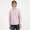 Men Regular Fit Button Down Collar Striped Oxford Varigated Shirt