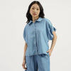 Women Shirt Collar Solid Top