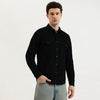 Men Regular Fit Spread Collar Textured Western Corduroy Shirt