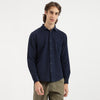 Men Regular Fit Spread Collar Corduroy Seer Sucker Shirt