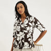 Women Spread Collar Floral Resort Shirt
