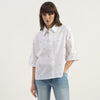 Women Spread Collar Embellished All Over Studs Poplin Shirt