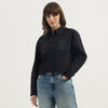 Women Spread Collar Solid Studs On Pockets Poplin Shirt