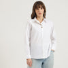 Women Spread Collar Solid Golden Trim Detail Poplin Shirt