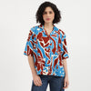 Women Resort Collar Abstract Shirt