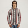 Men Slim Fit Spread Collar Striped Shirt