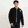 Men Regular Fit Spread Collar Typography Trucker Jacket