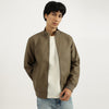 Men Regular Fit High Neck Solid Jacket