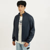 Men Regular Fit High Neck Solid Jacket