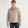 Men Regular Fit Spread Collar Textured Smart Snap Button Felt Jacket