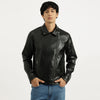 Men Regular Fit Collared Solid Biker Jacket