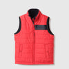 Boys Regular Fit Mock Neck Quilted Reversible Sleeveless Bomber Jacket